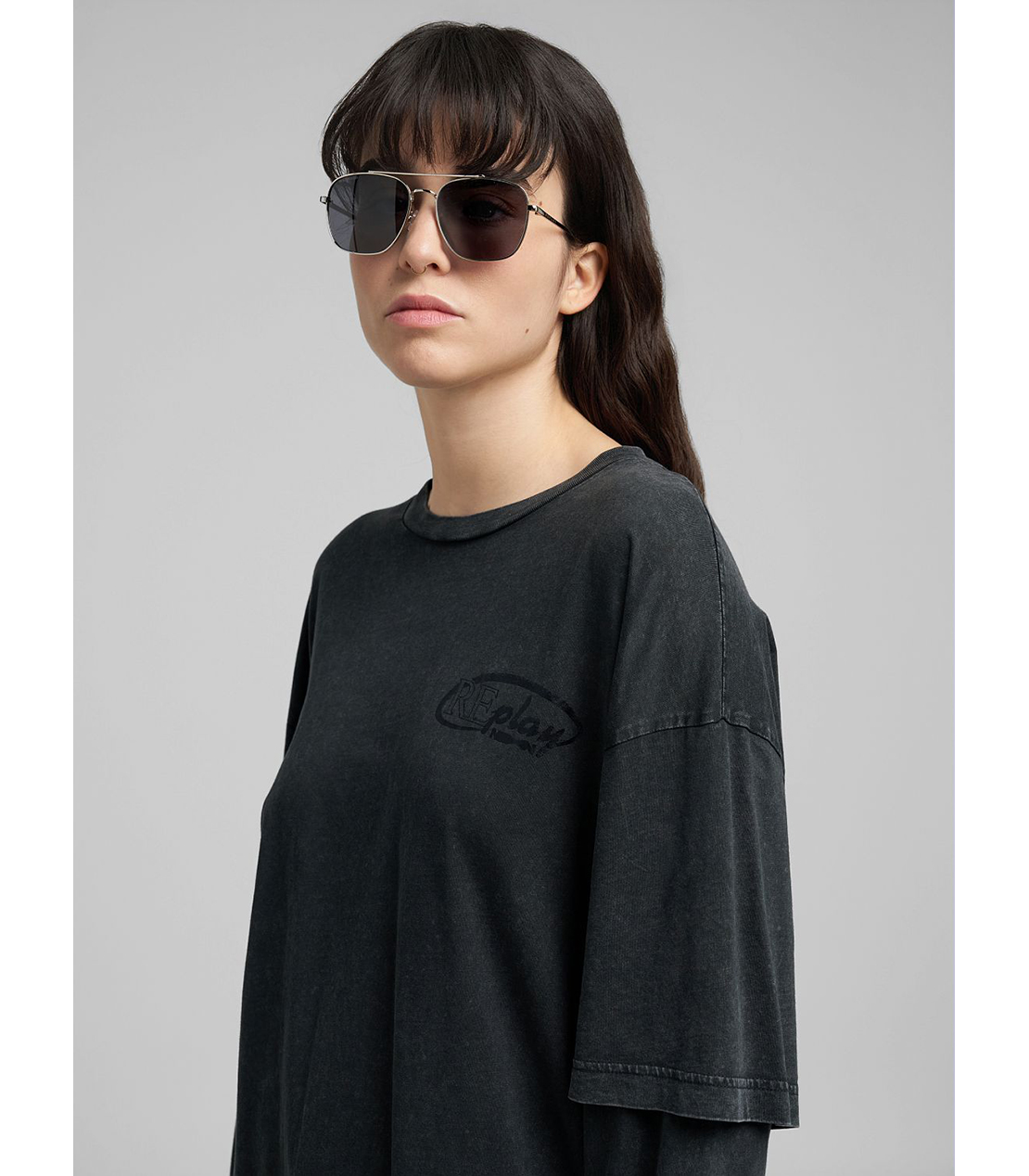 オーバーサイズ・ラウンドネックロングTシャツ 詳細画像 ブラックボード 5